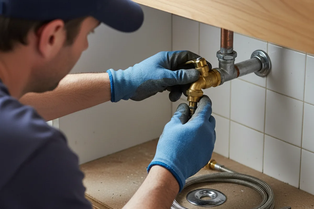 Shutoff valve and fitting work during Emergency Plumbing in Sipesville